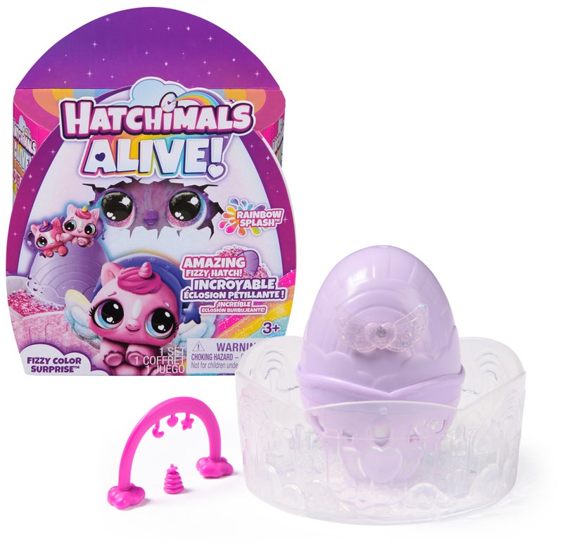 هاتشيمالز Hatchimals Alive، لعبة Rainbow Splash Fizzy Color Surprise، هاتش توأم أو ثلاثة توائم من Color Reveal Egg (قد يختلف الطراز)، ألعاب أطفال للبنات والأولاد - Image 1